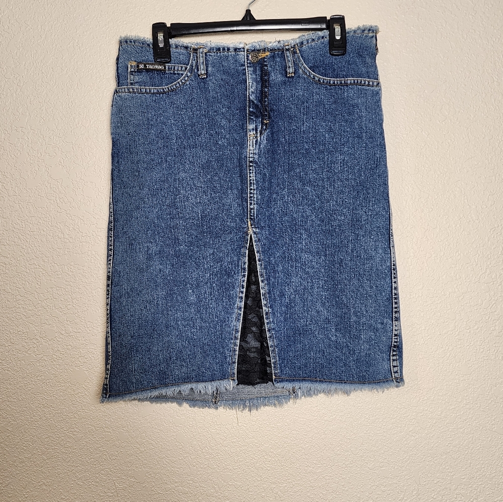 Y2K Tag Rag Denim Skirt